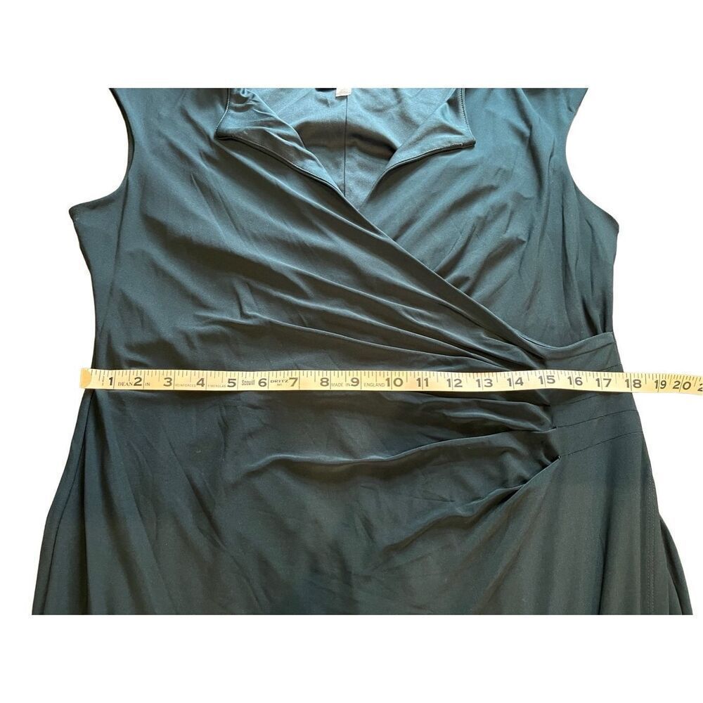 NIPON Boutique deep teal gown with b-neck, ruched side and cap sleeves - 14 - Picture 5 of 8